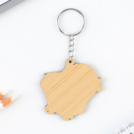 Key keychain wooden anime "in pink"-3