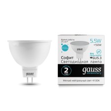LED LED ELEMENTARY 5.5W MR16 4100K neuter. Bel. Gu5.3 450lm Gauss 13526