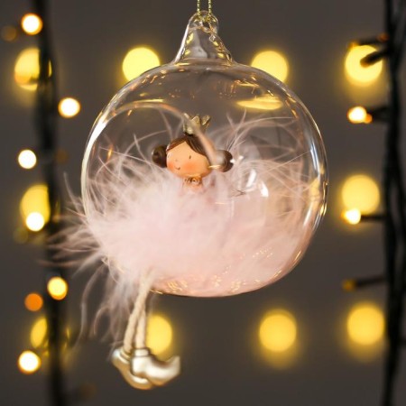 Souvenir Polystone "Angel Princess, Pink Fluff, in the ball" 9x8x10 cm-1