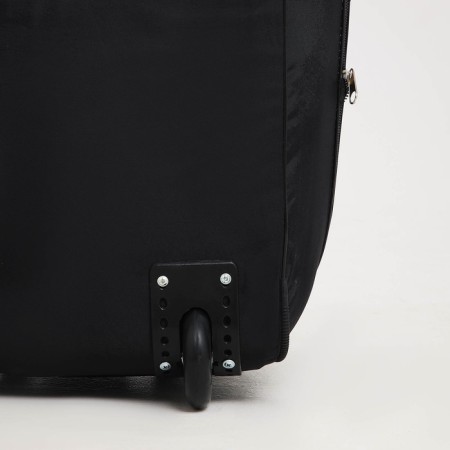 Road bag on wheels, a lightning department, with an increase, an outer pocket, a long belt, black color is black-4