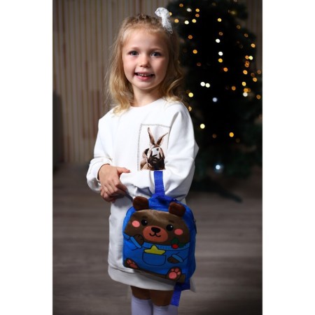 New Year's children's backpack "Bear with asterisk" 22x17 cm, for the New Year-4