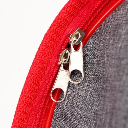 Bag - Animal carrying, frame, folding, 40 x 25 x 26 cm, red -gray-4