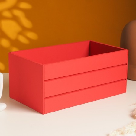 Kashpo wooden 25x14x11 cm red