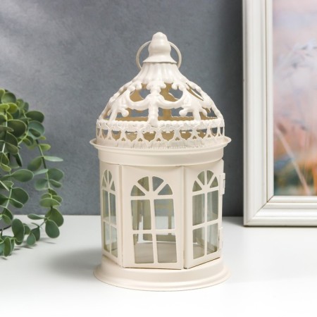 Climber Metal "Lantern - openwork arbor" white 12.5x12.5x21 cm