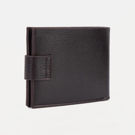 Male purse on a magnet, department for bills, for maps, for coins, brown color-1