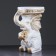 Figure - stand "Elephant sitting" white gold, 34x26x44cm
