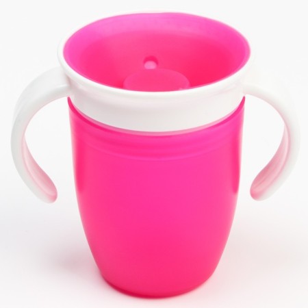 Drunker - children's training “360”, 240 ml., With handles, pink color-1