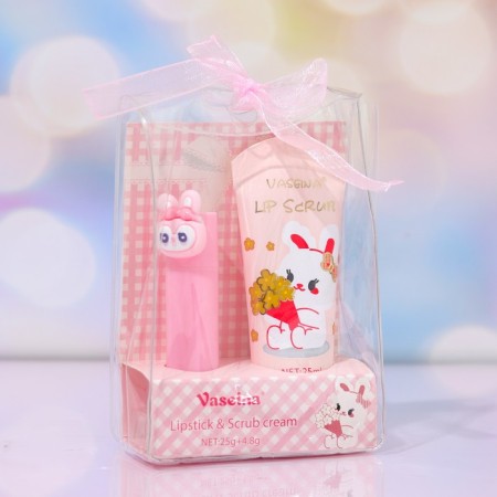 Strawberry set: lip scrub and lip petroleum jelly-1