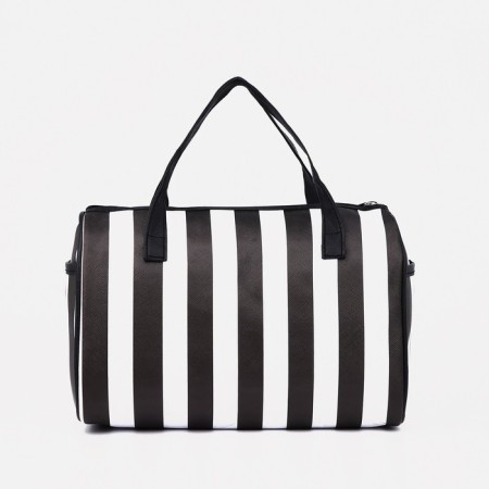 Sports bag with lightning, 2 outer pockets, long belt, black/white color-3