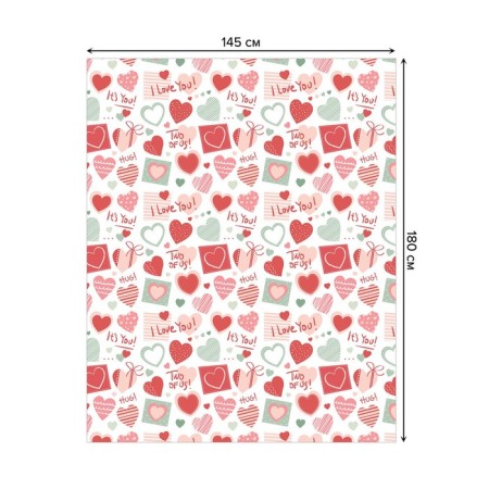 The tablecloth on the table “I love you”, rectangular, Saten, size 145x180 cm-1