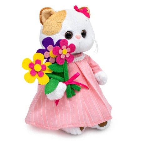 Soft toy "Li", in a dress and with a bouquet, 24 cm-1