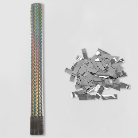 Pneumochlopushka "Hologography", 60 cm, silver confetti