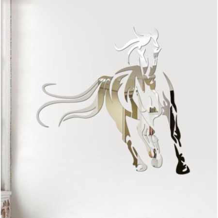 Interior stickers "horse", mirror, decor on the wall, panel 63 x 56 cm-2
