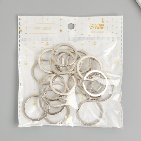 Basket for the armor ring flat metal silver 3x3 cm set 20 pcs-5