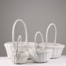 Camping, 44x20/49 cm, 35x17/44 cm, 29x15/38 cm, 23x12/33 cm, white, willow