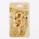 Candle for the cake figure "Oval" Golden "3, large, 5.5 cm