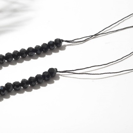 Beads on threads ball No. 4 "Spinel", Black color, 43cm-3