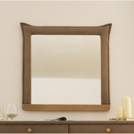 Square mirror "Olympia", 830 × 830 mm, premium velor, color of the okablanca sand