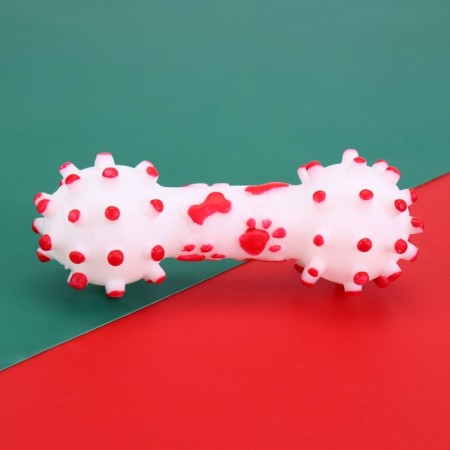 Brying toy "New Year's bone" for dogs, white, 12 cm-1