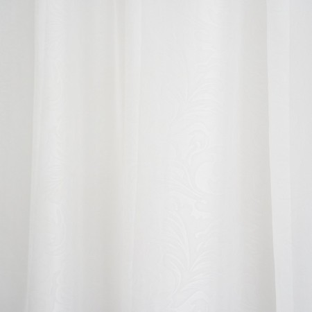 Witerra curtain-tie with embossing a monogram 200x260cm, milk, veil, PE100%-3
