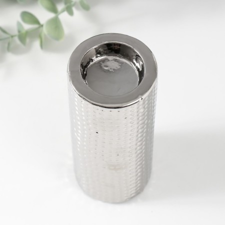 Ceramics candlestick per 1 candle "drops of water" d = 4 cm silver 6.5x6.5x14.5 cm-2