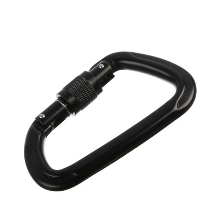 Carabiner with a clutch, 11x7 cm, 26 kn, black-5