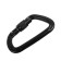 Carabiner with a clutch, 11x7 cm, 26 kn, black