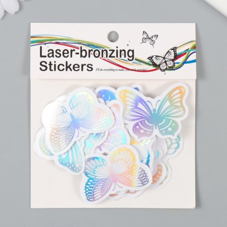Plastic sticker "Holography. Butterflies" set 38 pcs 13x11.5x0.5 cm-4