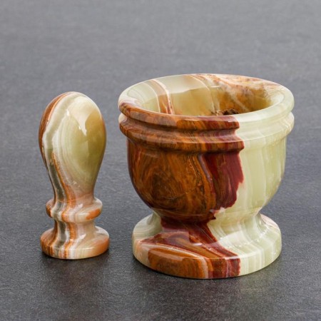 Set of a mortar with a pestle, onyx 7 x 8 x 8.5 cm-1