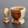 Set of a mortar with a pestle, onyx 7 x 8 x 8.5 cm