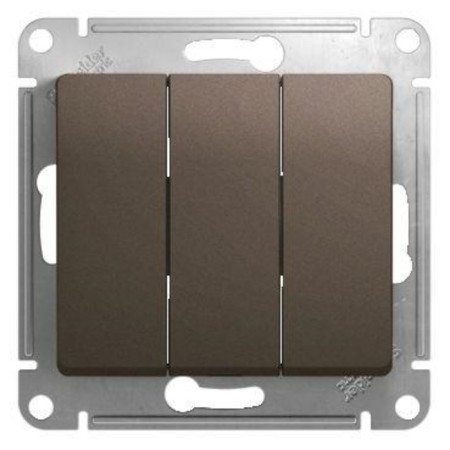 Switch Sche GSL000831 Glossa, SP, 10A, 3 keys, color chocolate