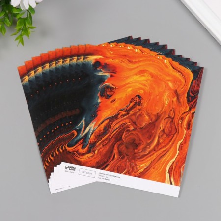 Scrapbooking paper "Lava Stream" density 180 grams set 10 pcs 15.5x17 cm-1