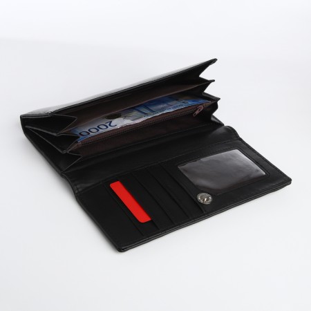 Women's wallet on a magnet, black color-3