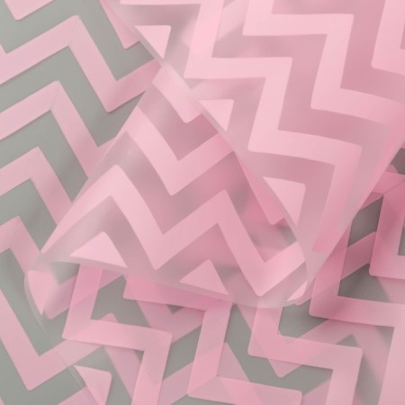 Flower film, matte, "zigzag", pink, 0.6 x 9m ± 5%-1