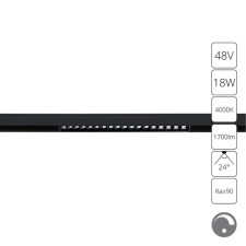 Магнитный трековый светильник Arte Lamp Linea 0.1-10V A4685PL-1BK, LED, 18 Вт, 2.2х33.1х4.3 см, 1700 Лм, чёрный