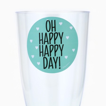 A set of plastic glasses for champagne "OH Happy" 150 ml-2