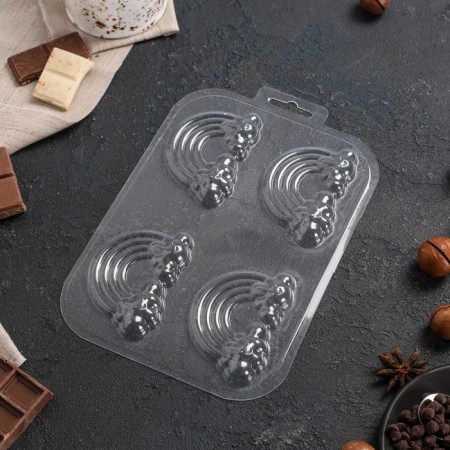 Form for chocolate and sweets "4 races", the color is transparent-1