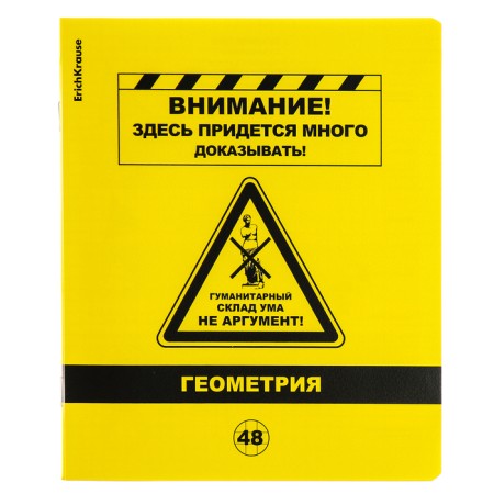 Subject notebook, 48 sheets, cage, geometry, Erichkrause "BENFORMED", plastic cover silk-screen cover, Bellar Beliges 100%, info block-1