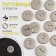 Buttons, 2 punctures, d = 11 mm, matte silver color