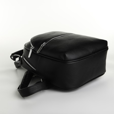 City backpack on a zipper, black color-3