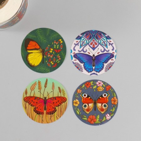 Stick Paper "Butterflies" d = 3.8 cm 252 pcs in the roll-3