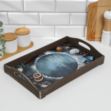 Wooden tray for breakfast 