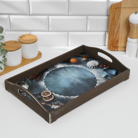 Wooden tray for breakfast "Provence. Cinnamon", 43 × 27.5 × 7 cm, brown