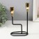 Summary Metal for 2 Candles "Pers" black with gold 12.7x5.8x20.5 cm