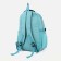 A backpack with a zipper, 4 external pockets, turquoise color