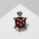 Brooch "Turtle", red-black color in gold