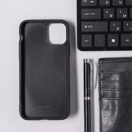 Luazon cover for iPhone 11 Pro, with compartments for cards, leatherette, brown-3