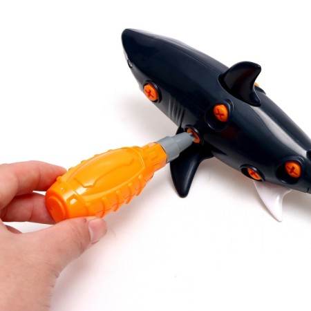 Designer of a screw "shark", with a screwdriver, 18 elements-3
