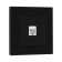 Single single glossy glass telephone socket, hidden, glass, black