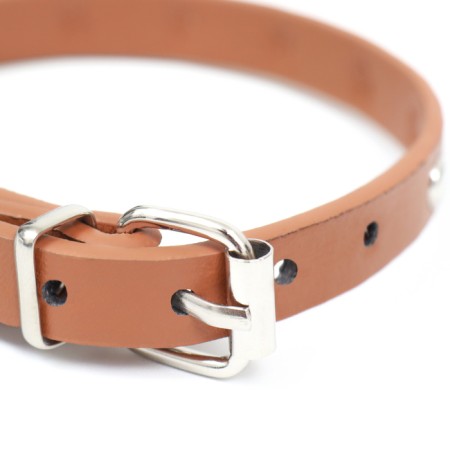 Clopanese collar made of artificial leather, 30.5 x 1 cm, mix of flowers-2